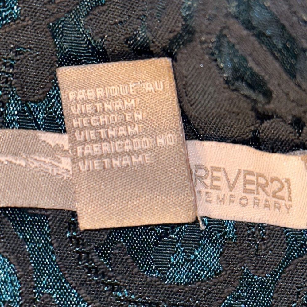 Forever 21 Above Knee Dress Size 5 Black and Teal - Picture 5 of 9